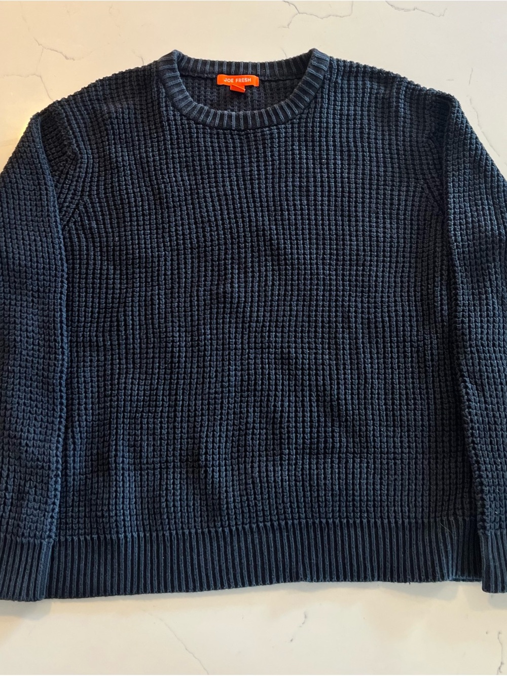 Joe Fresh Dark Navy/black Textured Waffle Crewneck Sweater